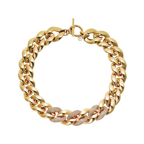 michael kors women necklace|michael kors chain link necklace.